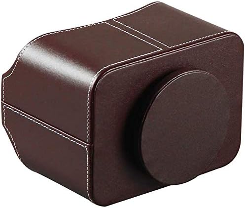 PU Leather Remote Control Holder,360 Degree Spinning Desk TV Remote Caddy,Desk Organizers and Accessories,for Controller,Media,Mail,Calculator,Mobile Phone,Pen Storage Holder(Brown)