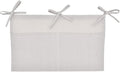 Linen Baby Bedside Hanging Storage Bag,2 Pockets Organizer for Baby Cribs and Toys (Light Gray)
