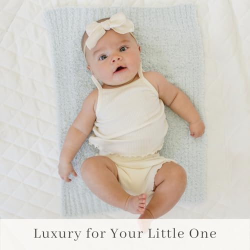 SARANONI Bamboni Baby Blanket | Luxury Plush Super Soft Blanket | Breathable Comfort Infant Baby Blankets for Boys & Girls | Sky Blue, Mini - 15” x 20”