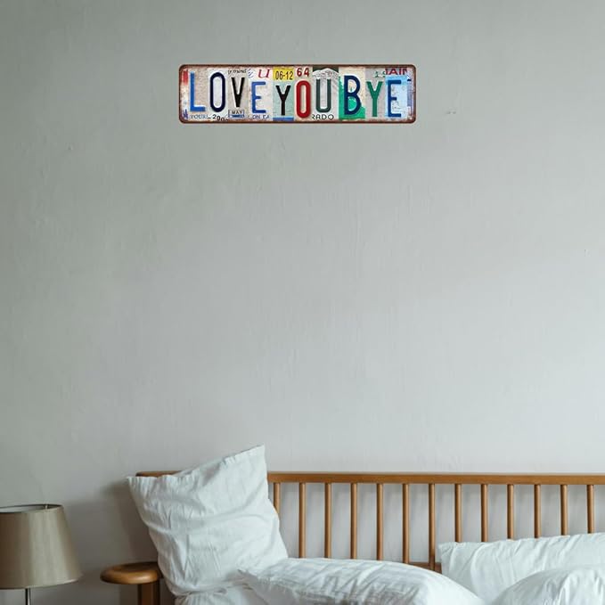 Love You Bye Sign Vintage Metal Tin Signs Love You Bye Sign Above Door Street Signs For Home Bar Coffee Wall Deco 4x 16 Inches