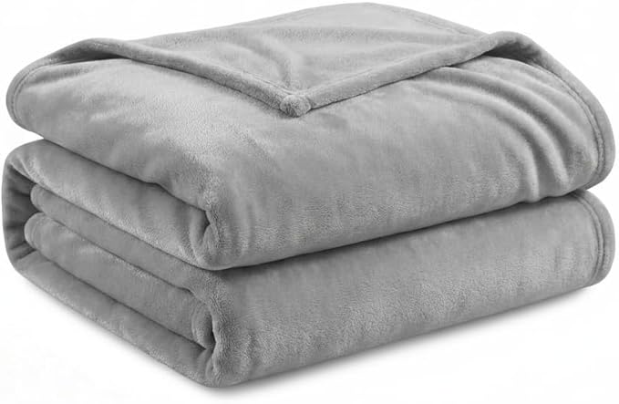 Fleece Blanket Full/Queen - 80x90 Inch Lightweight & Buttery-Soft Throw for Bed, Sofa, Camping | 300GSM Cloud-Touch Microfiber | Cozy Essentials for Travel & Movie Nights, (Grey)