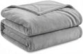Fleece Blanket Full/Queen - 80x90 Inch Lightweight & Buttery-Soft Throw for Bed, Sofa, Camping | 300GSM Cloud-Touch Microfiber | Cozy Essentials for Travel & Movie Nights, (Grey)