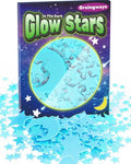 Greingways 201 Pcs Glow in The Dark Stars Stickers for Ceiling Bedroom, Stocking Stuffers for Kids Ages 3-5, 4-8, 8-12, Boys Girls Room Decor Wall Stickers Stocking Stuffers for Toddler-Blue