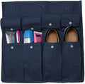 Gilbins Bedside Storage Caddy Cotton Canvas Bed Storage Pocket Bedside Organizer Hanging Bunk Organizer for Camp, College Dorm Rooms Navy