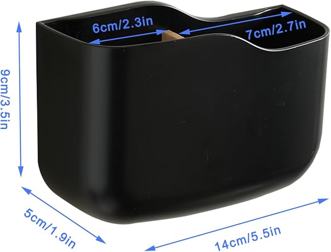 SUNFICON Remote Holder Wall Mount TV FAN Remote Control Holder Bedside Caddy Wall Organizer Phone Holder for Office Adhesive Media Player Controller Holder Box Tray Home Desk Nightstand 2 Black