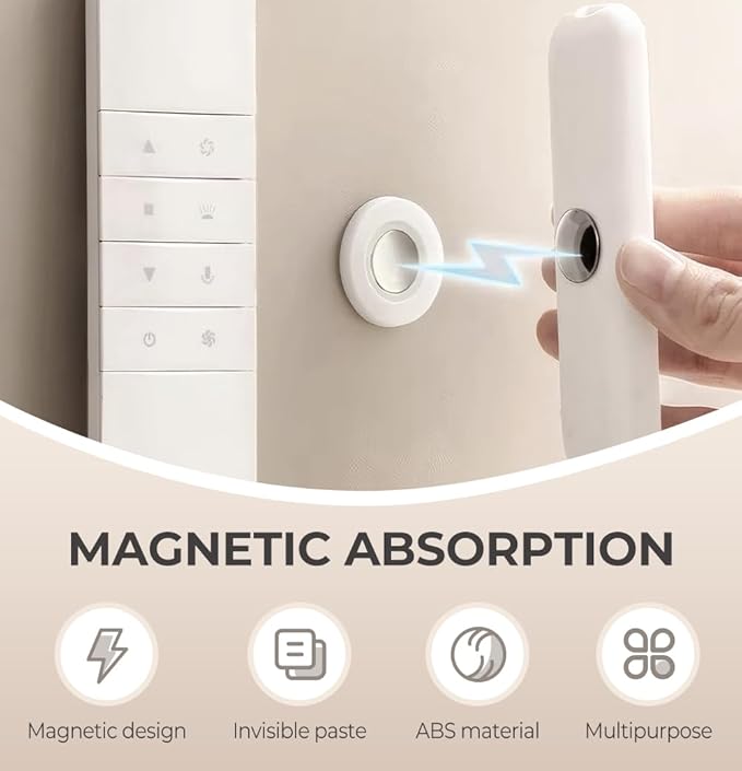 KAMOJI Magnetic Remote Control Holder, 2025 New Silicone Remote Control Organizer Wall Mount Hole Free, Upgrade Strong Adhesive TV Remote Charger Holder Multipack Bedside Remote Control Holder (6)