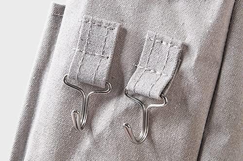 Bedside Caddy,Hanging Basket Bedside Organizer Storage for College Bunk Dorm Rooms Hospital Beds Rails,Grey Canvas Sturdy Iron Frame with Side Mesh Pocket for Glasses Books Phones Keys Cable