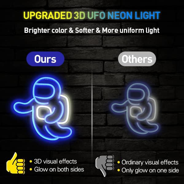 IMEGINA Astronaut Neon Light Projector, Space Led Signs for Bedroom Wall Decor USB Powered with Switch 14.1x12.6 Inch, Cool Neon Sign for Living Gaming Room, Kids Birthday Gift (Blue)