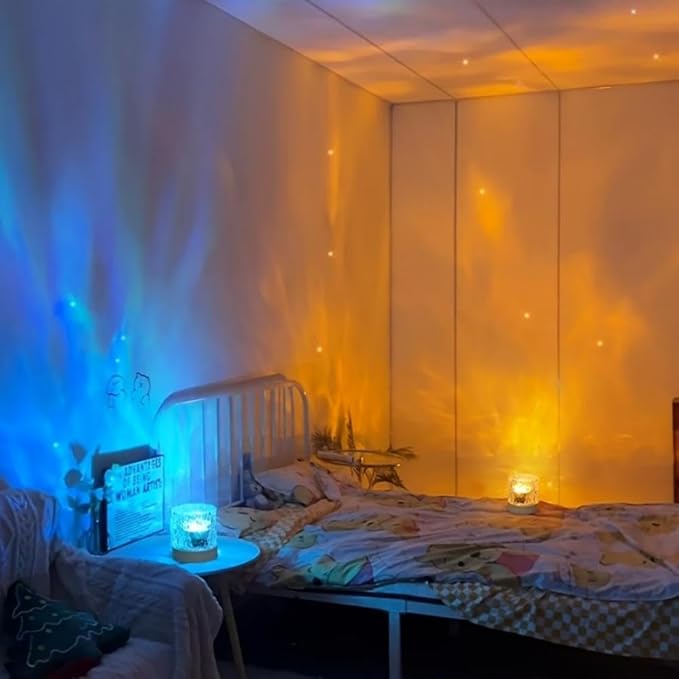 Northern Lights Projector, 16 Colors Ocean Wave Light Projector, Water Ripple Ambient Night Light with Remote, Touch Control Aurora Projector for Bedroom,Room Decor,Kids Room
