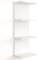 Fun Memories 4 Tier Wall Shelf Unit, Vertical Floating Shelf, Wall Mount Lack Shelving Home Decor Organizer Tall Tower Design Utility Shelving for Bedroom Living Room, White