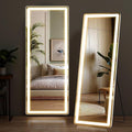 NEWBULIG Full Length Mirror with Stand 21"×64", LED Light Floor Standing with 3 Color Lighting for Bedroom Body Hanging Modern Simple Home Decor Wall Living Room Cloakroom