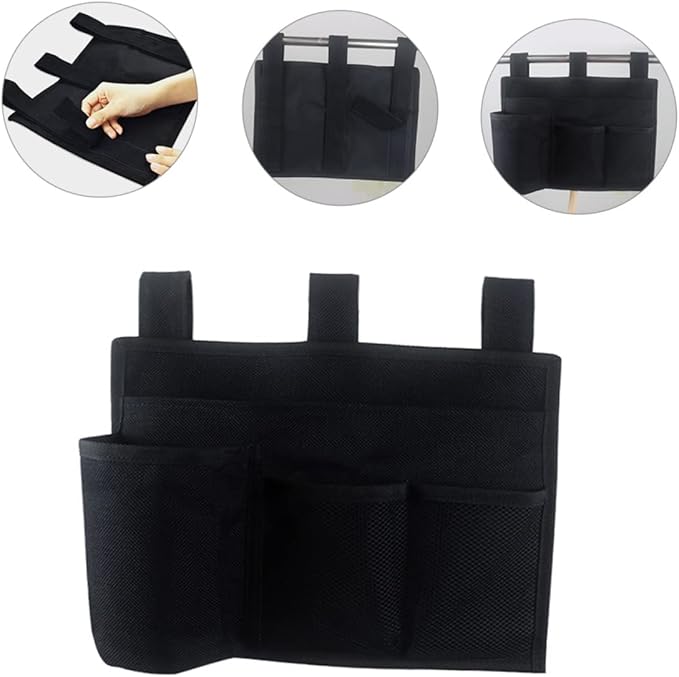 Multipurpose Bedside Hanging Bag Organizer with Multiple Pockets for Dormitory and Home Door Back Storage Pouch for Phones Books Chargers and Snacks Caddy for Bedroom and Living