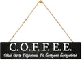 AGMDESIGN Kitchen Cafe Coffee Bar Pub Signs Decor for Wall, Christ Offers Forgiveness for Everyone Everywhere Wooden Sign, Religious Coffee Lover Gifts for Friends, Rustic Cafe Wooden Hanging Plaque