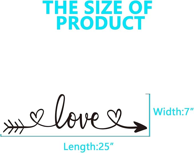 AnFigure Love Quotes Wall Stickers: Inspirational Vinyl Art Couples Wall Decals for Home Bedroom Bathroom Living Room - Love Arrow 25"X7"