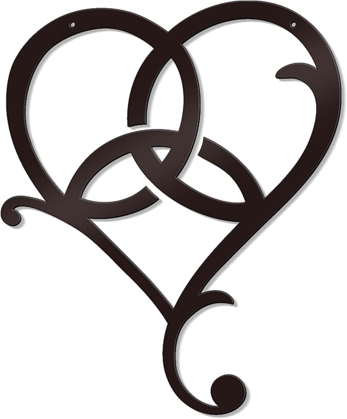 Bnesi Infinity Heart Metal Wall Art Love Signs for Home Decor Black Wall Decor Above Bed Wall Decor Minimalist Wall Art for Living Room Bedroom Bathroom Kitchen (Style L)