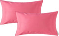 MIULEE Pack of 2 Decorative Outdoor Waterproof Pillow Covers Rectangular Garden Cushion Sham Throw Pillowcase Summer Shell for Spring Valentine's Day Patio Tent Couch 12x20 Inch Pink