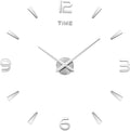 AILILIFE 3D DIY Wall Clock Decor Sticker Mirror Frameless Large DIY Wall Clock Kit for Home Living Room Bedroom Office Decoration (Sliver)
