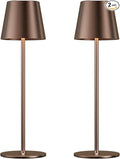 Cordless Table Lamp Rechargeable Brown - KK 2 Pack 5000mAH Battery Operated Lamp for Counter, 3 Color Stepless Dimming Wireless Lamp for Dining Table, Kitchen Counter, Outdoor Patio, Touch Control