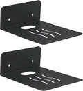 Steel Floating Shelves for Wall,Small Wall Shelf，Suitable for Bedroom, Living Room, Bathroom, Kitchen, Office (Black, 2Pack 4.72x6.1 in)