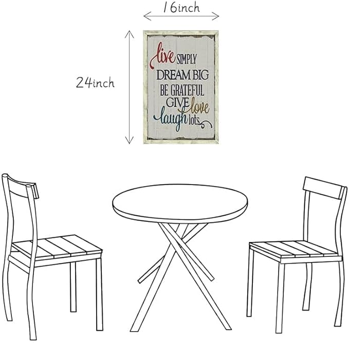 Inspirational Wall Decor Wood Art: Motivational Quotes Framed Picture Rustic Positive Sayings Print Encouraging Signs Painting for Farmhouse Bedroom Living Room Home