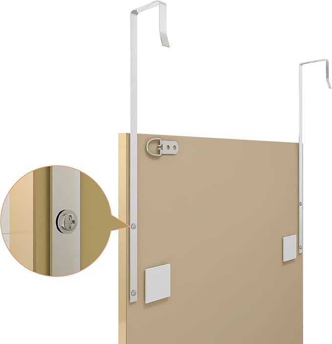 whitebeach Hanging Door Mirror,Full Body Mirror Wall Full Length 44”x16” Gold Wall Mounted Over The Door Bedroom
