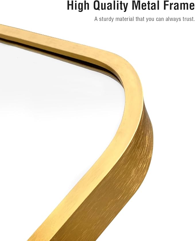 Arched Full Length Mirror, Floor Mirror with Stand, 38"x77" Large Mirror, Wall Mirror Full Length, Gold Floor Length Mirror, Body Floor Mirror, Wall Mounted Mirror for Bedroom, Gold