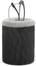 Mkono Plush Lined Eyeglasses Holder Protective Glasses Holder Stand Case Anti-scratch Glasses Storage Organizer for Table, Desk, Nightstand, Office, Black