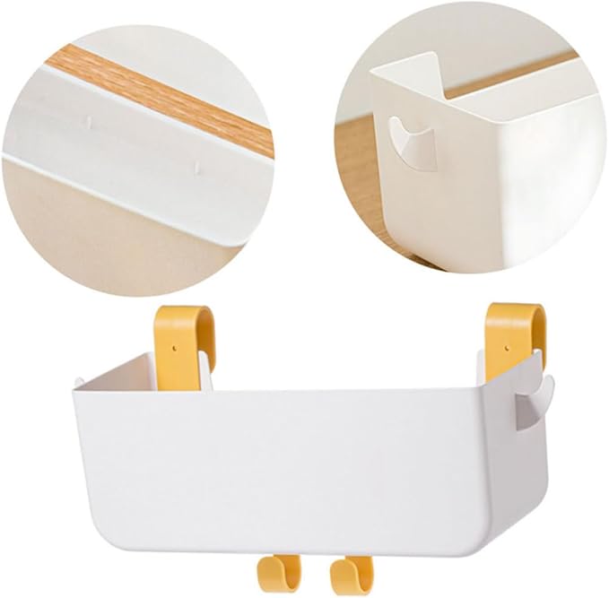 Bedside Caddy Hanging Organizer for Bunk Bed and Dorm Rooms White Bedside Storage Basket with Multiple Pockets for Cell Phones Chargers Books and Water Bottles Space-saving Hanging