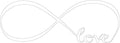 Wall Stickers Bedroom Decor Infinity Symbol Word Love Vinyl Art Decal (7'' X 22'', White)