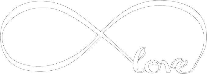 Wall Stickers Bedroom Decor Infinity Symbol Word Love Vinyl Art Decal (10'' X 28'', White)