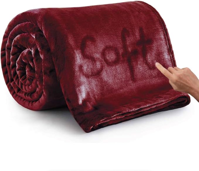 Polar Fleece Throw Blanket for Couch, Twin Bed, Chair, Kids, Adults, Pets 50x60 Soft Cozy Reversible Throw Blanket (Brick Red)
