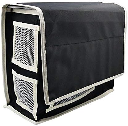 Oxford Bed Pockets Portable Remote Control Bedside Storage Caddy Hanging Organizer Bag with 6 Pockets Bed Sofa Organizer for Magazine Tissue Phone Black
