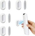 Magnetic Remote Control Holder Wall Mount - 4 Pcs No Drill Self-Adhesive Organizer for Air Conditioner & TV Remotes, Storage Caddy for Televisions Backside - White