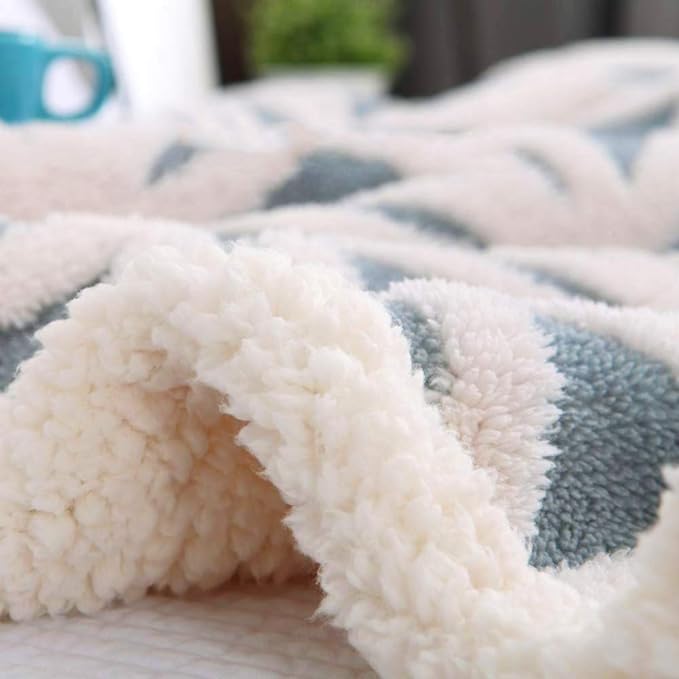 LOMAO Sherpa Fleece Blanket Fuzzy Soft Throw Blanket Dual Sided Blanket for Couch Sofa Bed (Light Blue, 90''x110'')