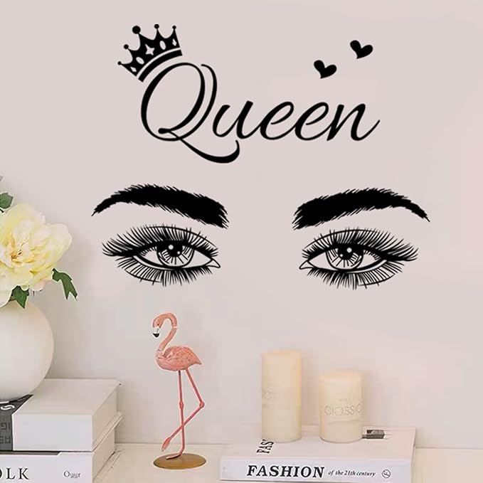 Inspirational Quote Wall Decal Wake up Every Morning with The Thought That Something Wonderful is Going to Happen Vinyl Beauty Eyes Wall Sticker Removable Motivational Art Letters Queen Decals for