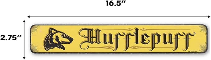 Harry Potter Hufflepuff Horizontal Wood Wall Decor - Vintage Hufflepuff Sign for Bedroom or Movie Room
