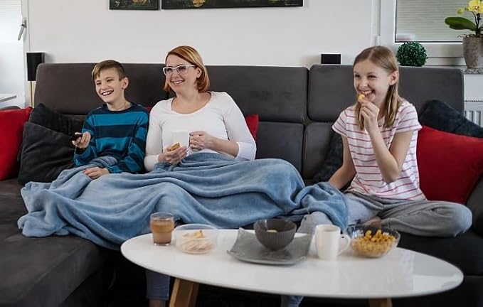 Soft Twin Size Blanket for All Season Lightweight Thermal Fleece Summer Autumn Fall Winter Spring Blankets for Twin/Twin XL Extra Long Bed Couch Sofa,66x90 Inches,Washed Blue