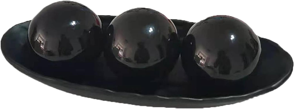 Home Decor Tray and Orbs Balls Set of 3,Ideal Gift for Weddings Special Occasions and for Decorative Accents Centerpiece in Your Living Dining Room Coffee Table,Spheres House Decorations