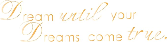 Dream Until Your Dreams Come True Wall Famous PVC Wall Sticker Decal Quote Art Vinyl (Gold (Chrome Mirror), 7'' X 28'')