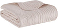 Madison Park Luxe Quilted Throw Blanket - Damask Stitching Design, Cotton Filled Spread, Ultra Soft, Cozy Bedding for Living Room Couch, Sofa, Bed, 60x72", Scalloped Borders Blush