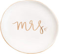 Sweet Water Decor Mrs. Engagement Ring Dish - Ceramic Wedding Ring Dish Holder for Future Mrs - Ring Tray for Jewelry with Gold Foil Accents & Designs - Jewelry Dishes for Women Fiance & Bridal Shower