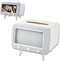 SGVAHY Tissue Box Holder Retro TV Tissue Box Cover Cute and Practical Cell Phone Holder Tampon Holder for Bathroom Kitchen Bedroom Dressers Desks and Tables Night Stands Creative Gift (TV White)