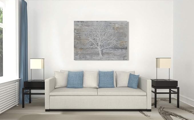 Yihui Arts Abstract Trees Painting Canvas Prints Wall Art Decor Framed - Large Modern Giclee Art Print on Canvas Ready to Hang for Home and Office Wall Decoration with Textured Boho