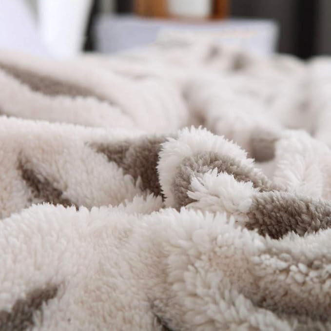 LOMAO Sherpa Fleece Blanket Easter Gifts for Mom Cozy Soft Throw Blanket for Women Men Dual Sided Couch Sofa Bed Blanket (Grey, 71''x 80'')