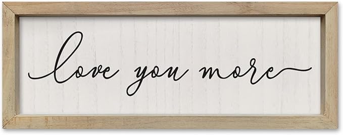 SRSZHIYUE I Love You More Sign16 X6 Vintage Love Quotes Theme Couples Wall Decor Framed Wood Above Over Bed for Master Bedroom Minimalist Wedding Gift Wall Art Hanging (Wood)