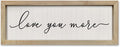 SRSZHIYUE I Love You More Sign16 X6 Vintage Love Quotes Theme Couples Wall Decor Framed Wood Above Over Bed for Master Bedroom Minimalist Wedding Gift Wall Art Hanging (Wood)