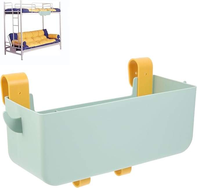Zerodeko Hanging Bedside Organizer Storage Box with Detachable Hooks - Multi-Purpose Storage Caddy for Phones Glasses and Essentials - Space Saving Bed Headboard Shelf for Dorms and Small Rooms