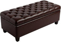 50.25" PU Leather Storage Ottoman Bench for Bedroom Bed End,Tufted Faux Leather Ottomans with Storage for Living Room,Bedside,Entryway,Modern Window Benches with Seating