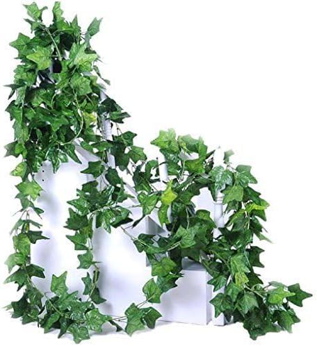 40 Ft Realistic Artificial Ivy Garland - UV Resistant Fake Hanging Vines for Indoor/Outdoor Wedding, Wall, Party, Garden Decor - Pack of 5