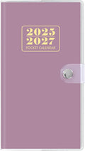 Pocket Calendar 2025-2027, Monthly Purse Planner (6.7" x 3.7") Runs from July 2025 to December 2027, Solid Purple Pocket Calendar with PVC Cover for Planning, Organizing, and Office Use
